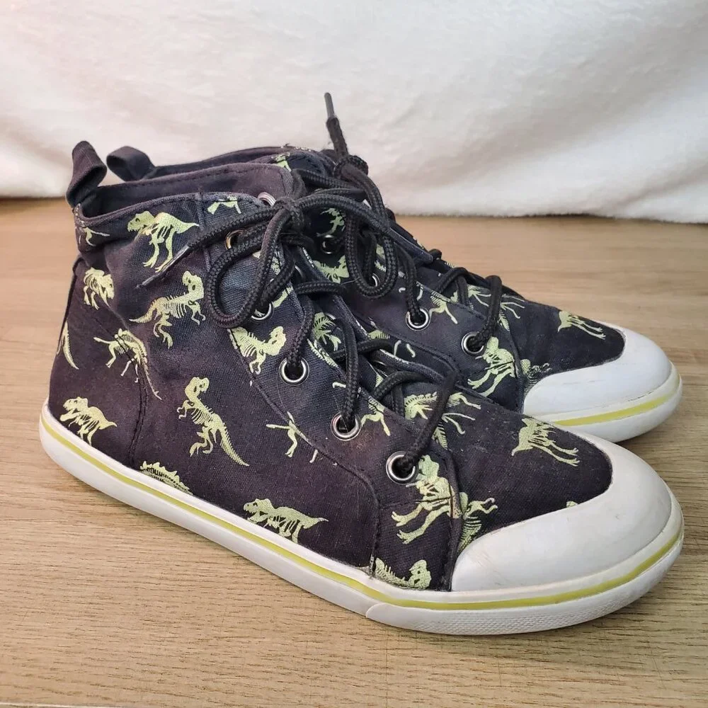 Gymboree Dinosaur Kids Glow In The Dark Shoes High Top Sneakers